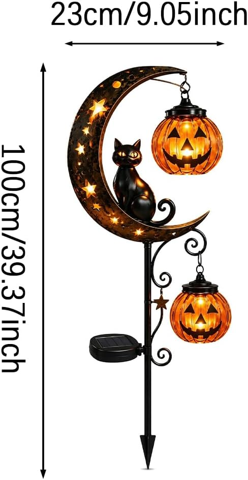 🔥50% Off Halloween Early Bird Special🧙♀️Black Cat, Pumpkin, and Moon Garden Stake Light