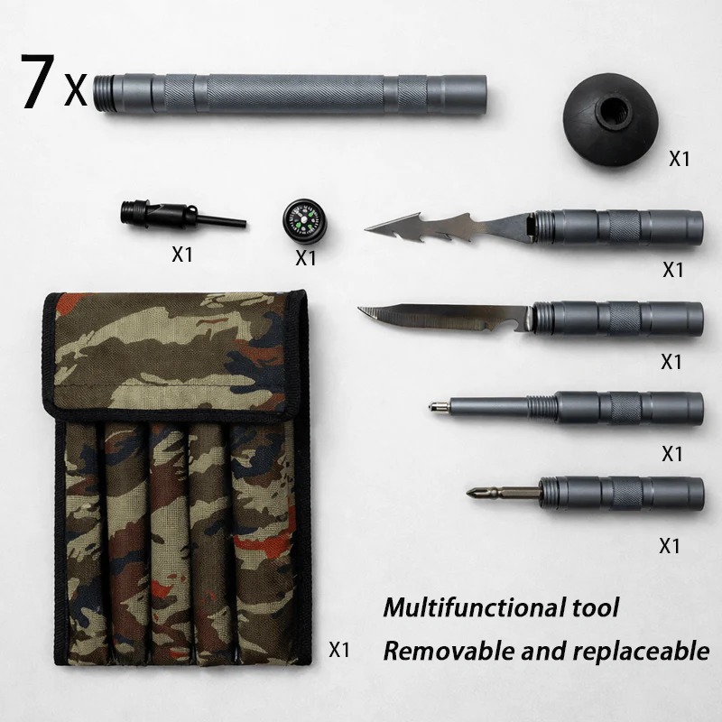 Modular Tactical Trekking Staff | Detachable Survival Hiking Stick