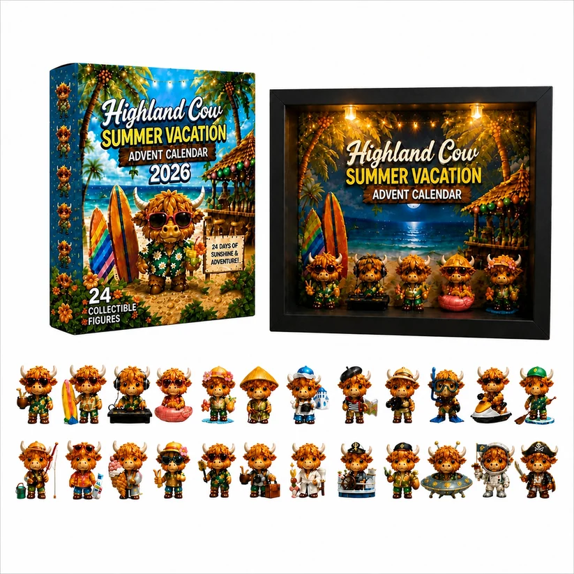 2026 Highland Cow Summer Vacation Advent Calendar