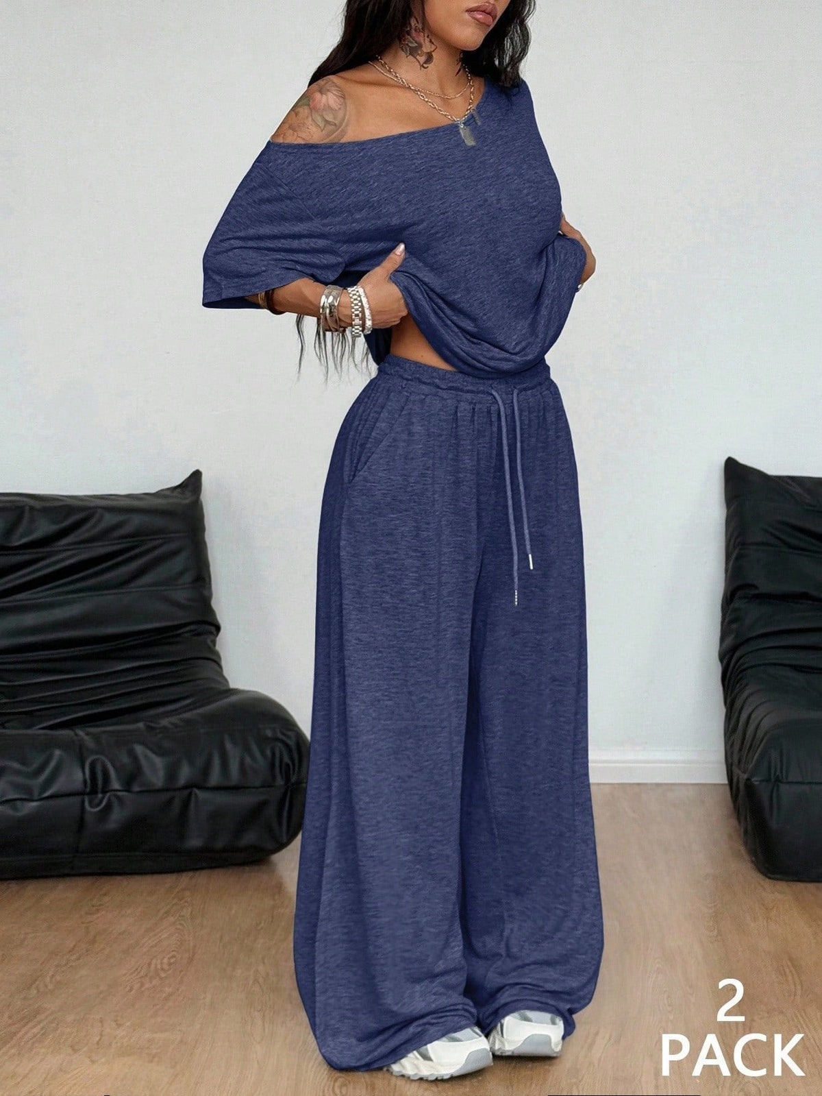 Women's Minimalist Basic Daily Two Pieces Outfits
