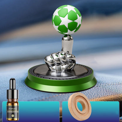 Solar Powered Rotating Soccer Ball Car Air Freshener – Essential Oil Diffuser for Football Fans