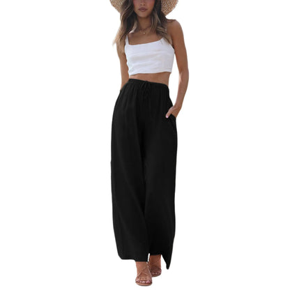 Tanming Viral 2026 Palazzo Pants for Women - Beach to Street Wide Leg + Pockets | Lightweight Summer Trousers Maxi Style Womenswear Chic Comfy Basic Minimalist Bottom
