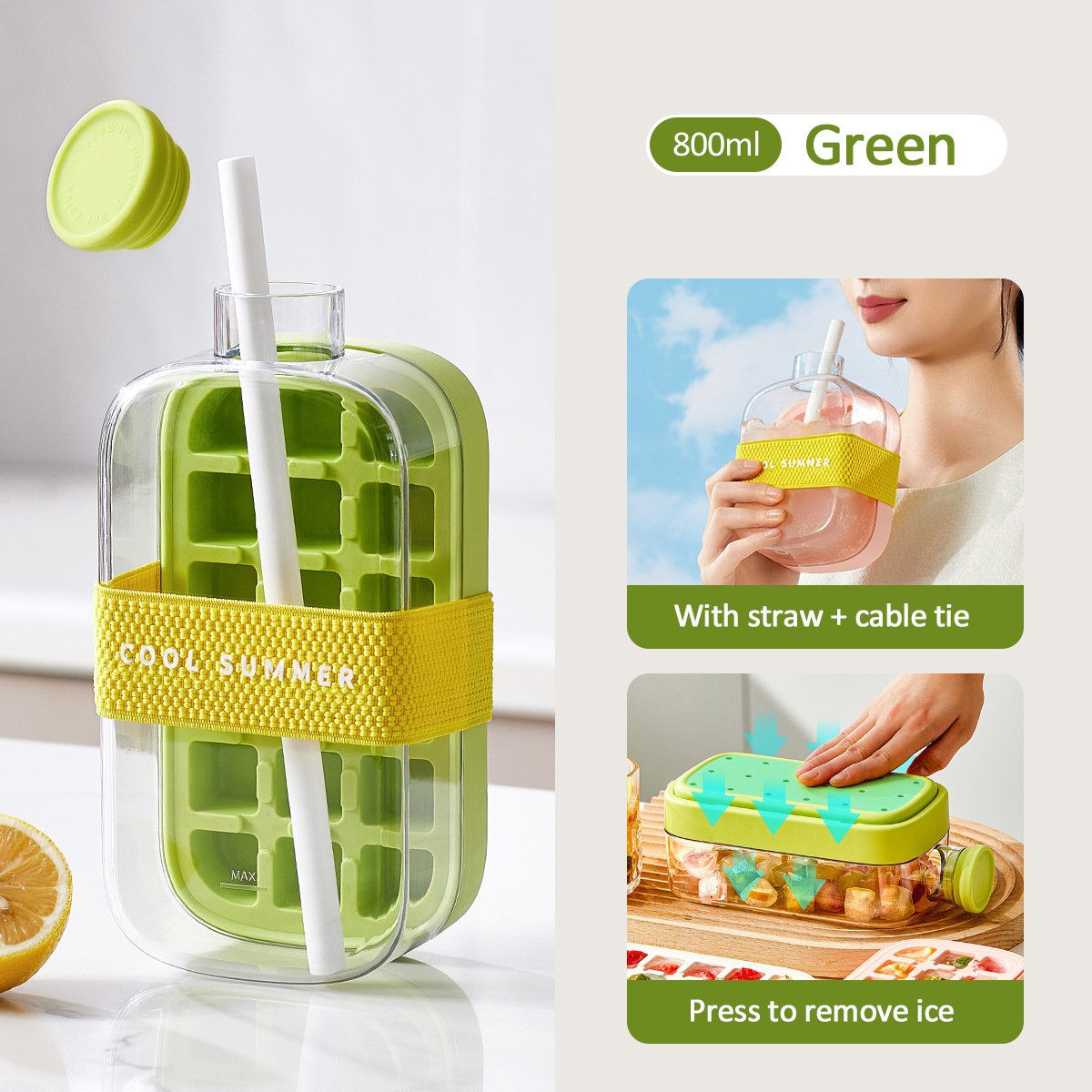 🧊Press-to-cold ice cube mold & kettle