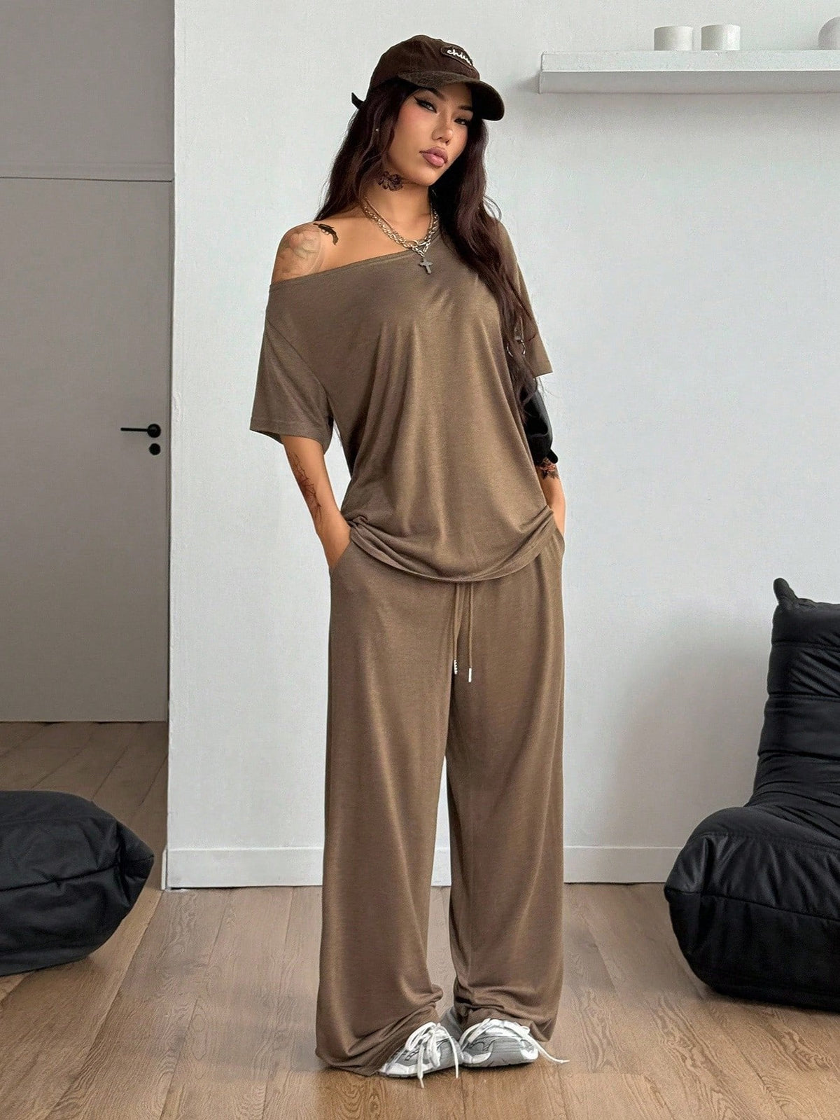 Women's Minimalist Basic Daily Two Pieces Outfits
