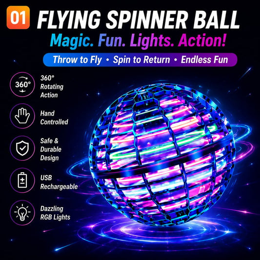 ✨Flyorb Magic Flying Ball Toy RGB Light Boomerang Spinner