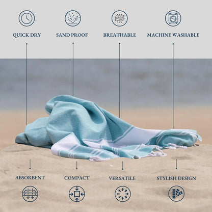 🔥Summer Hot Sale 48% OFF🌴 Lightweight XL Flat-Weave Beach Towel (39” x 71”)