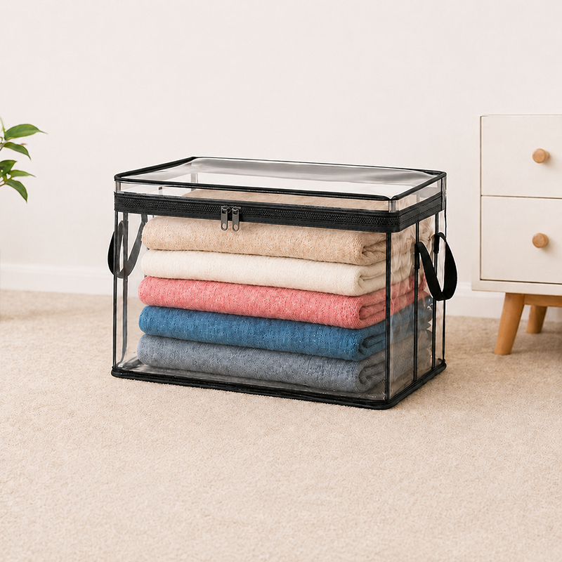 📦👕 Ultimate Moisture-Proof Storage Bags: Extra Large & Fully Transparent 📦