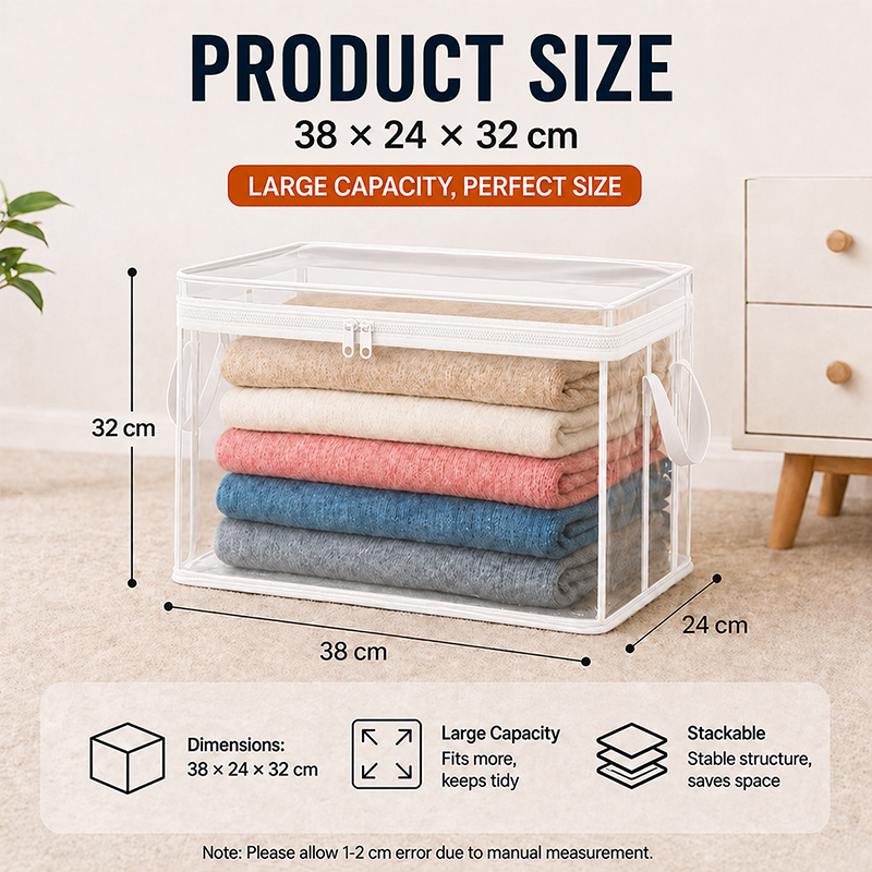 📦👕 Ultimate Moisture-Proof Storage Bags: Extra Large & Fully Transparent 📦