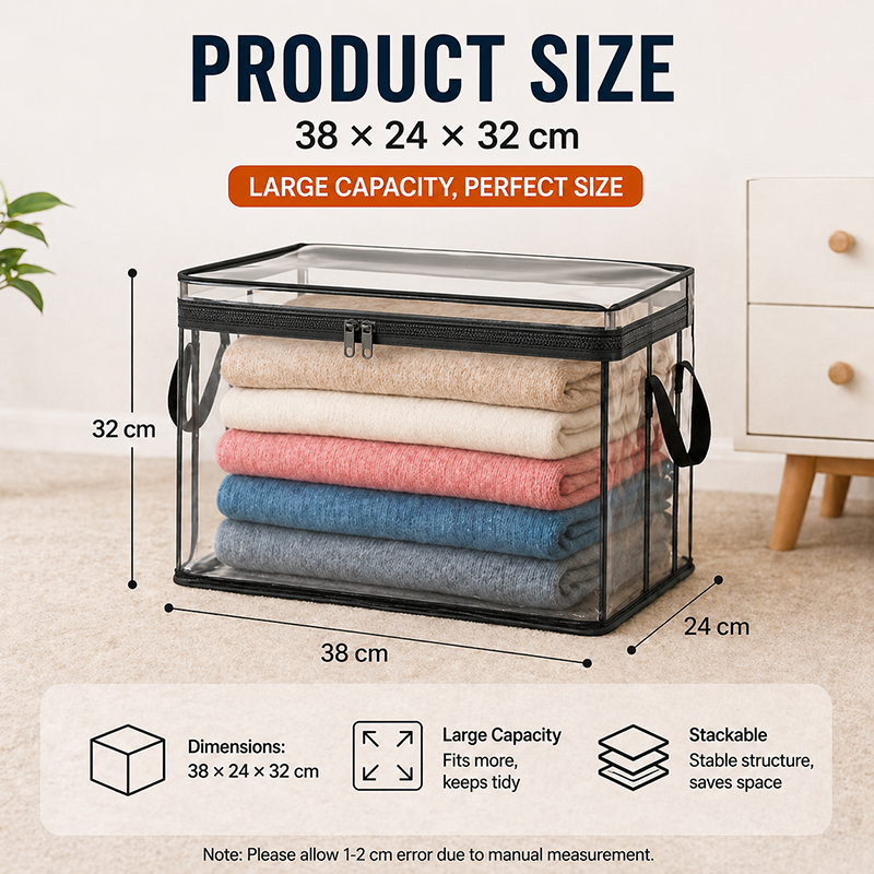 📦👕 Ultimate Moisture-Proof Storage Bags: Extra Large & Fully Transparent 📦