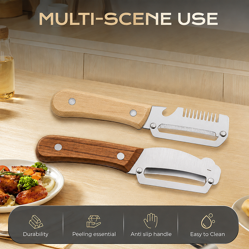 Multi-Functional Vegetable Peeler – Stainless Steel, 2-Piece Set