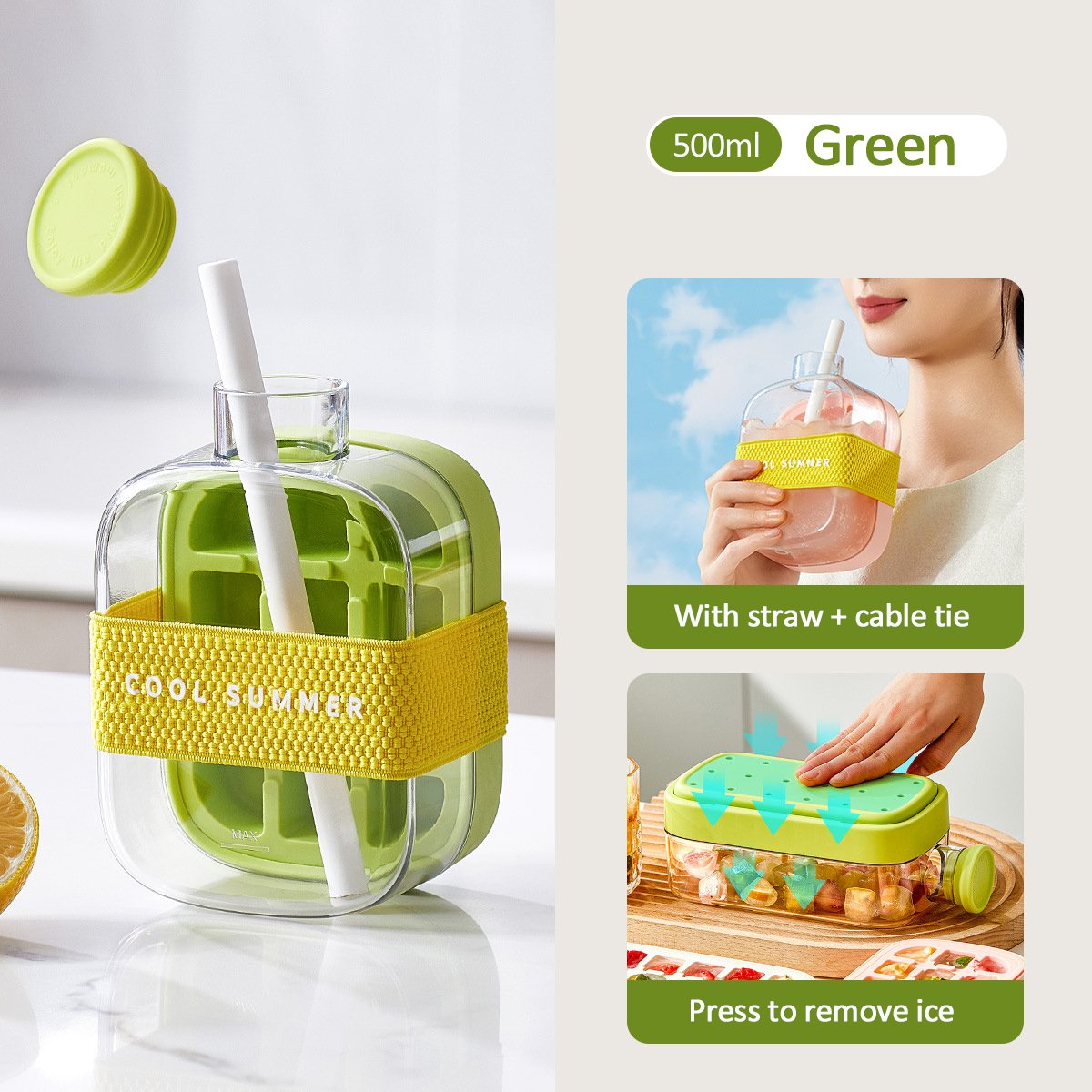 🧊Press-to-cold ice cube mold & kettle