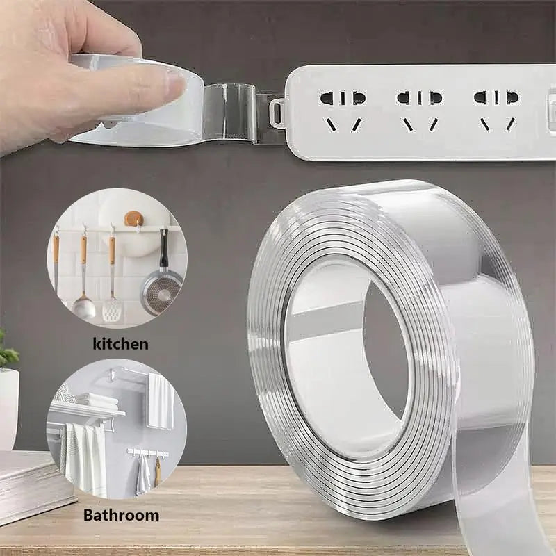 Transparent Magic Nano Tape Double Sided Grip Reusable Home Tape Traceless Glue