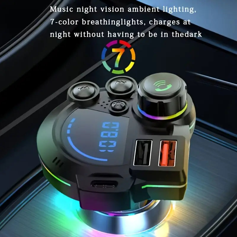 🚗🔊30W Type-C Car Charger & Bluetooth 5.3 FM Transmitter