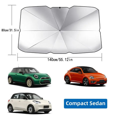 Car Windshield Sun Shade Umbrella - Foldable Car Umbrella Sunshade Cover UV Block Car Front Window (Heat Insulation Protection) for Auto Windshield Covers Most Cars