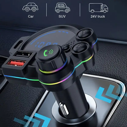 🚗🔊30W Type-C Car Charger & Bluetooth 5.3 FM Transmitter
