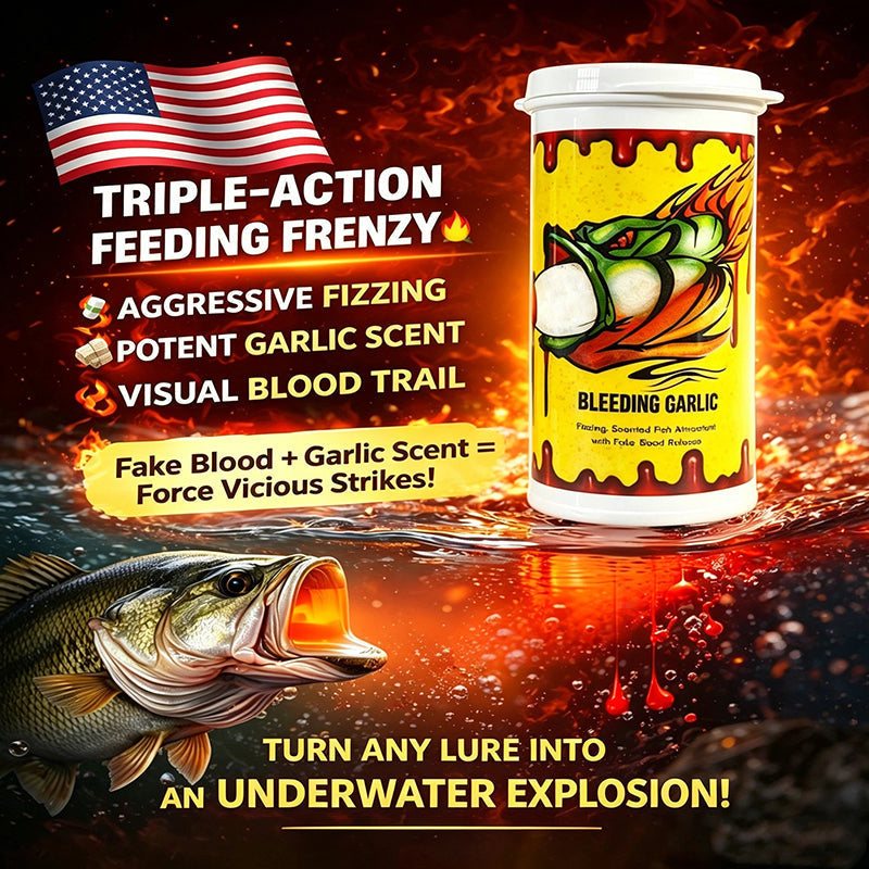 Bleeding Garlic Fizzing Fish Attractant – Triple-Action Blood Trail Lure