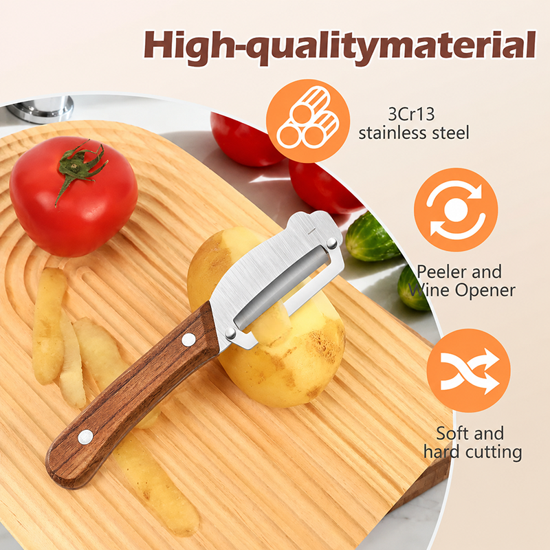 Multi-Functional Vegetable Peeler – Stainless Steel, 2-Piece Set
