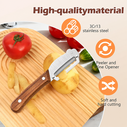 Multi-Functional Vegetable Peeler – Stainless Steel, 2-Piece Set