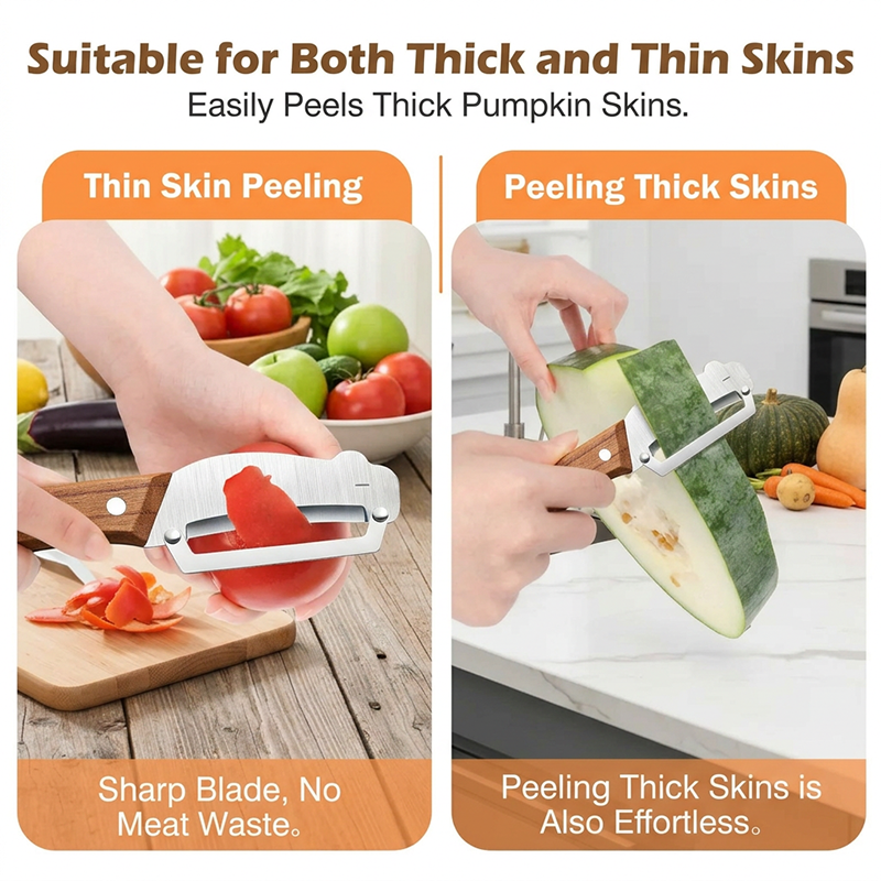 Multi-Functional Vegetable Peeler – Stainless Steel, 2-Piece Set