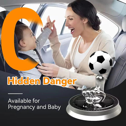 Solar Powered Rotating Soccer Ball Car Air Freshener – Essential Oil Diffuser for Football Fans