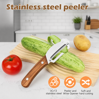 Multi-Functional Vegetable Peeler – Stainless Steel, 2-Piece Set