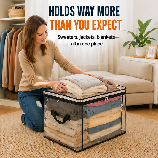 📦👕 Ultimate Moisture-Proof Storage Bags: Extra Large & Fully Transparent 📦