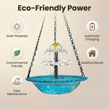 🔥🔥49% Off--Solar Cascade Hanging Bird Bath Fountain🎁Buy 2 Free Shipping