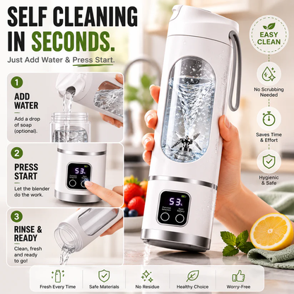 🔥Limited-Time 50% OFF🔥Portable USB Blender with LED Display - Perfect for Smoothies & Juices