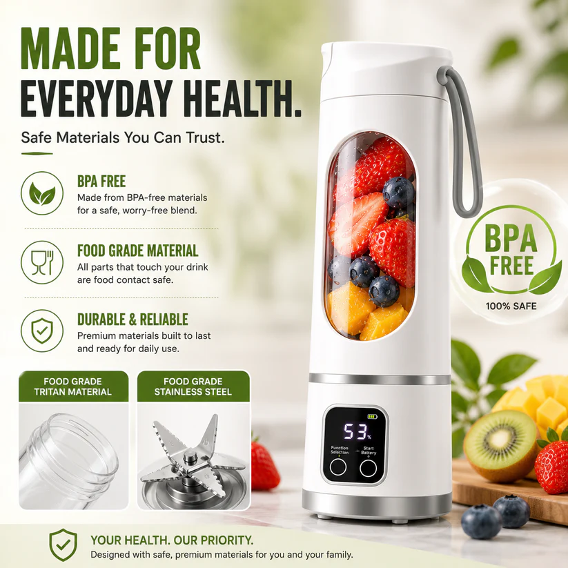 🔥Limited-Time 50% OFF🔥Portable USB Blender with LED Display - Perfect for Smoothies & Juices
