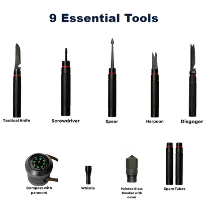 Modular Tactical Trekking Staff | Detachable Survival Hiking Stick
