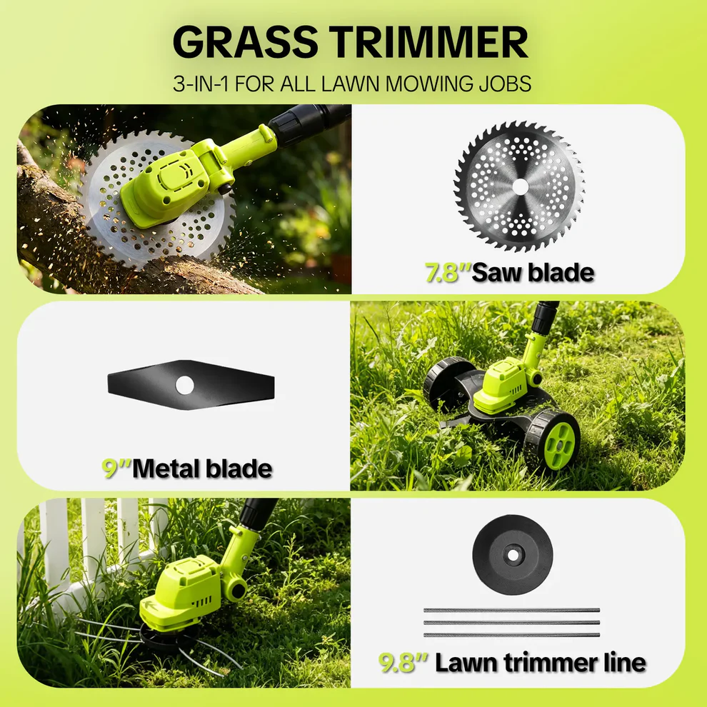 3-in-1 Cordless Grass Trimmer
