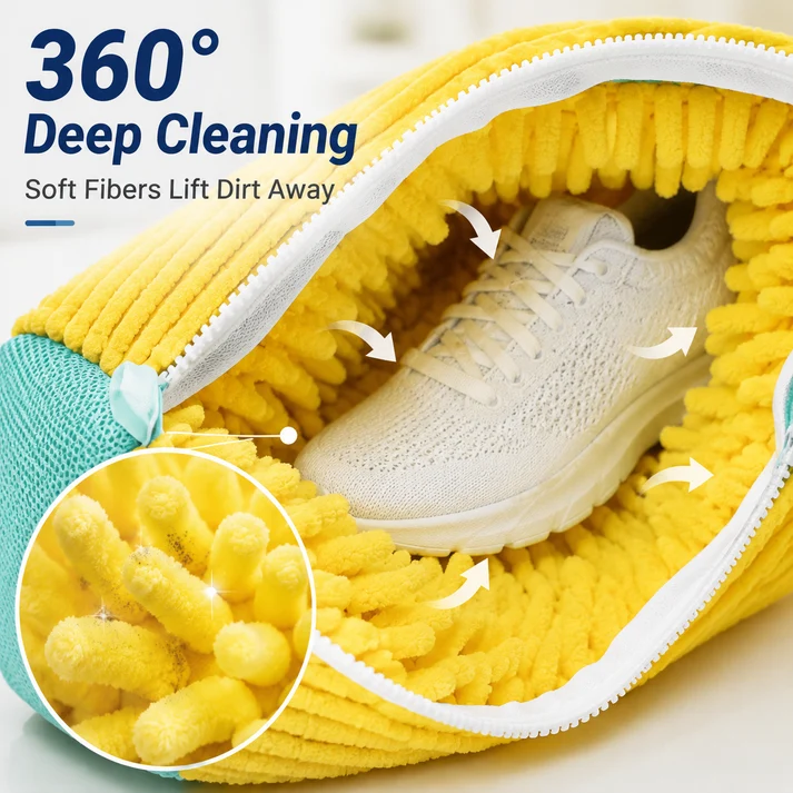 No-Scrub Sneaker Washing Bag with Padded Protection
