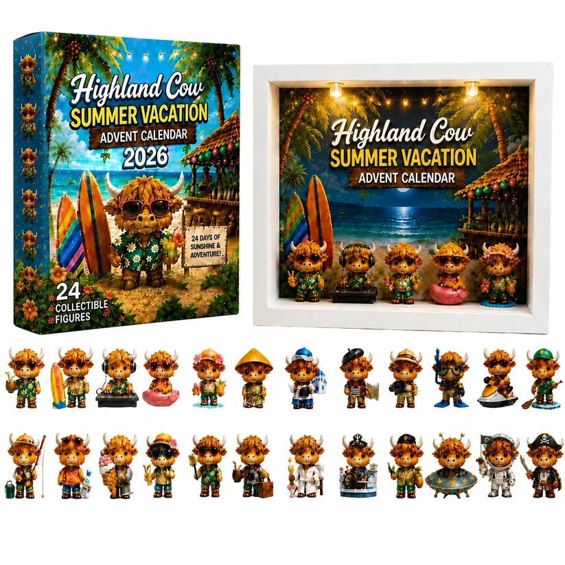 2026 Highland Cow Summer Vacation Advent Calendar
