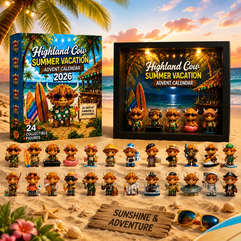 2026 Highland Cow Summer Vacation Advent Calendar
