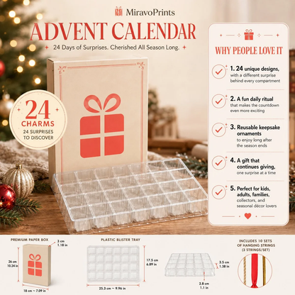 2026 Teddy Dog Advent Calendar – 24 Acrylic Charms