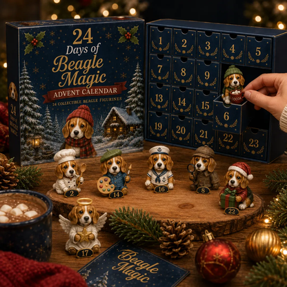 2026 Beagle Advent Calendar - 24 Collectible Dog Figurines