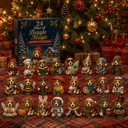 2026 Beagle Advent Calendar - 24 Collectible Dog Figurines