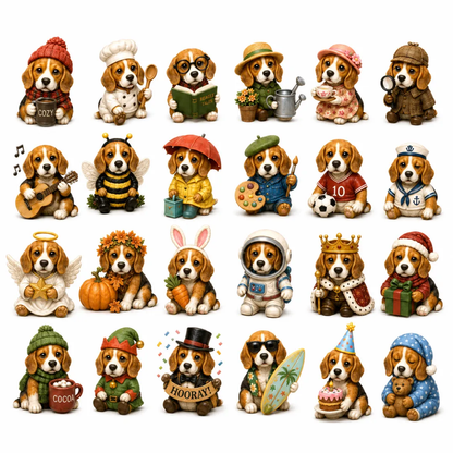 2026 Beagle Advent Calendar - 24 Collectible Dog Figurines