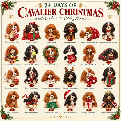 2026 Cavalier Advent Calendar - 24 Collectible Dog Figurines