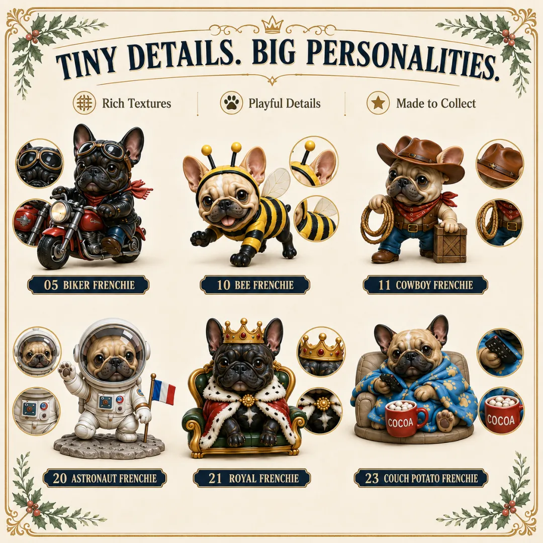 2026 French Bulldog Advent Calendar - 24 Dog Figurines