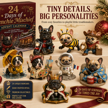 2026 French Bulldog Advent Calendar - 24 Dog Figurines