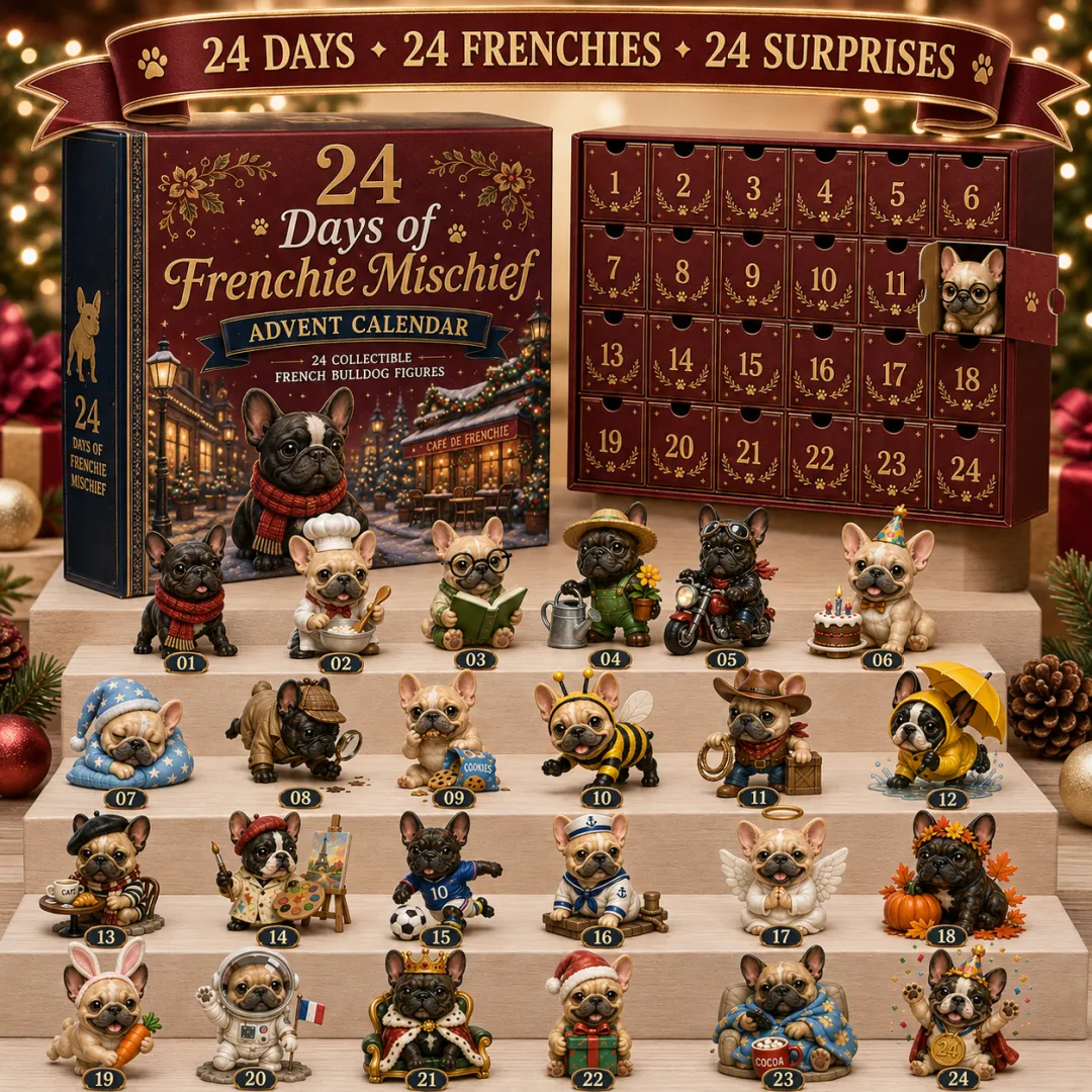 2026 French Bulldog Advent Calendar - 24 Dog Figurines