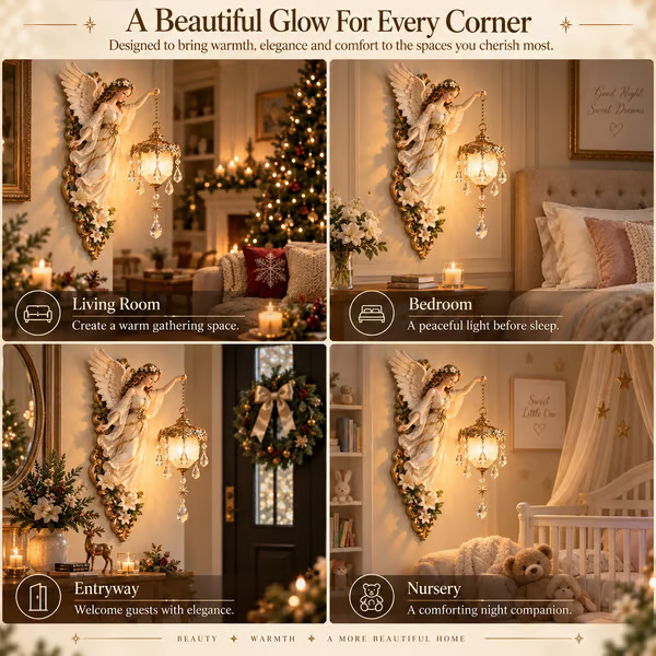 Guardian Angel Crystal Light – Warm Decorative Home Accent