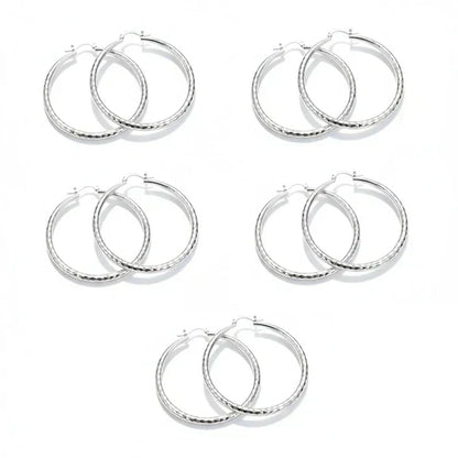 🎉BUY 1 GET 1 FREE🎁Diamond-Cut Hoop Earrings for Women – Elegant, Sparkling 💎