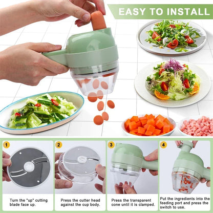 4-in-1 Cordless Electric Vegetable Slicer