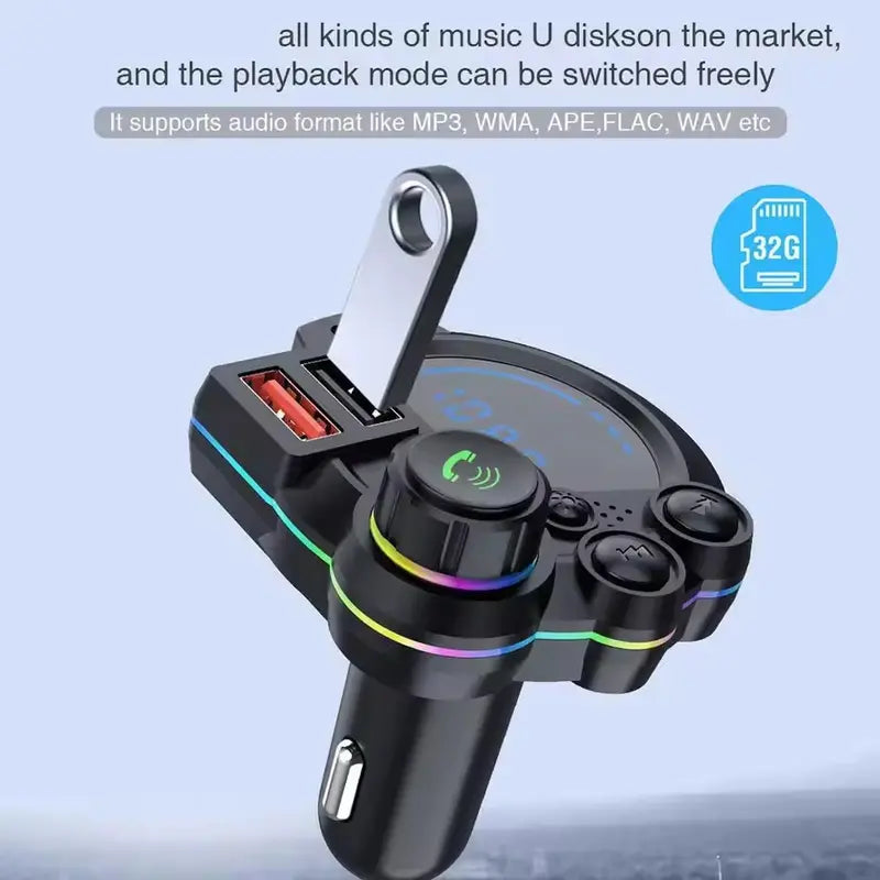 🚗🔊30W Type-C Car Charger & Bluetooth 5.3 FM Transmitter