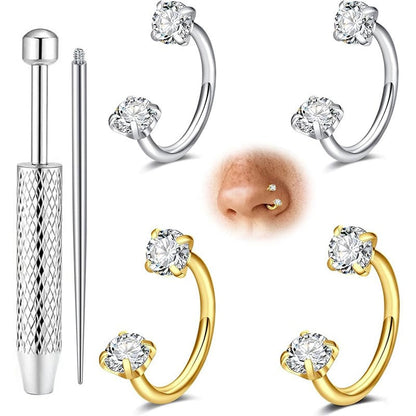 18G Titanium Steel Nose Rings Set