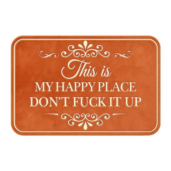🔥Funny “This Is My Happy Place Don’t F*ck It Up” Flannel Doormat🤣