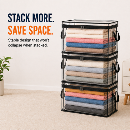 📦👕 Ultimate Moisture-Proof Storage Bags: Extra Large & Fully Transparent 📦