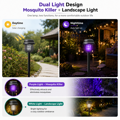 🦟❌Solar-Powered Mosquito Killer Lamp-Outdoor Solar LED Mosquito Killer Garden Lamp